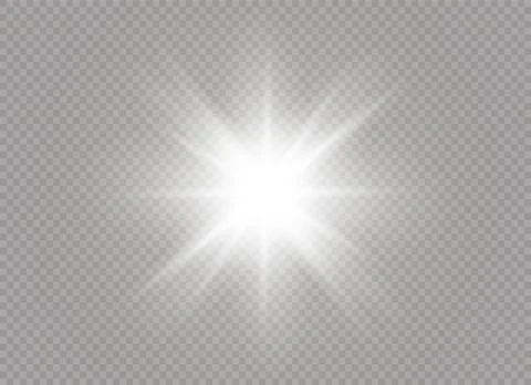 Glow light effect. Star burst with sparkles. Vector illustration. Stock Illustration