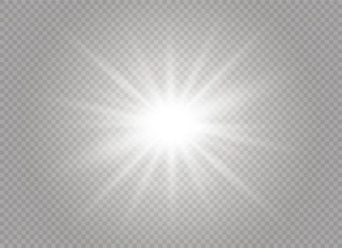 Glow light effect. Star burst with sparkles. Vector illustration. Illustrazione stock