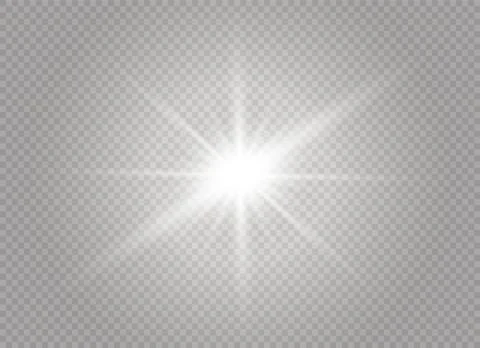 Glow light effect. Star burst with sparkles. Vector illustration. Stock Illustration