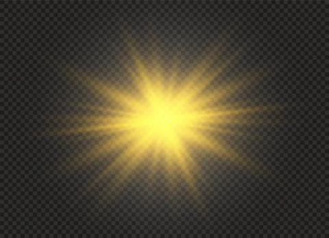Glow light effect. Star burst with sparkles. Vector illustration. Stock Illustration