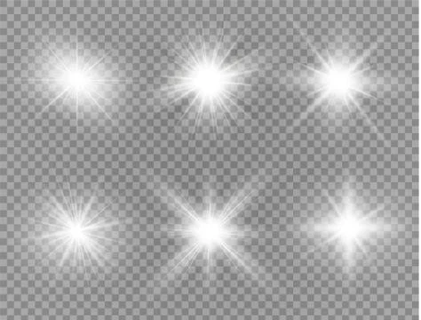 Glow light effect. Star burst with sparkles. Vector illustration. Stock Illustration