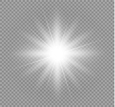 Glow light effect. Star burst with sparkles. Vector illustration. Stock Illustration