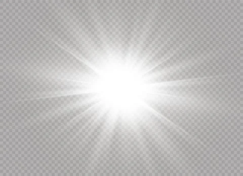 Glow light effect. Star burst with sparkles. Vector illustration. Stock Illustration