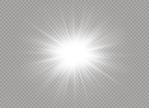 Glow light effect. Star burst with sparkles. Vector illustration. Stock Illustration