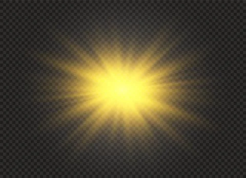 Glow light effect. Star burst with sparkles. Vector illustration. Stock Illustration