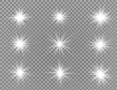 Glow light effect. Star burst with sparkles. Vector illustration. Stock Illustration