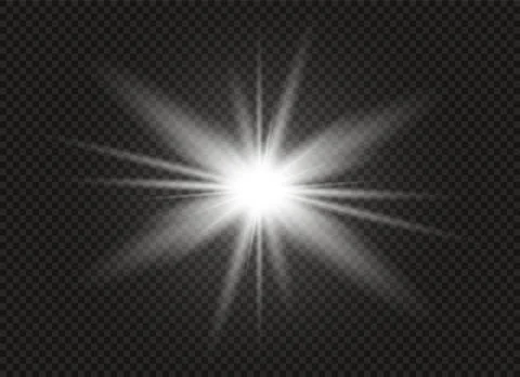 Glow light effect. Star burst with sparkles. Vector illustration. Illustrazione stock