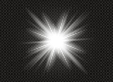 Glow light effect. Star burst with sparkles. Vector illustration. Stock Illustration