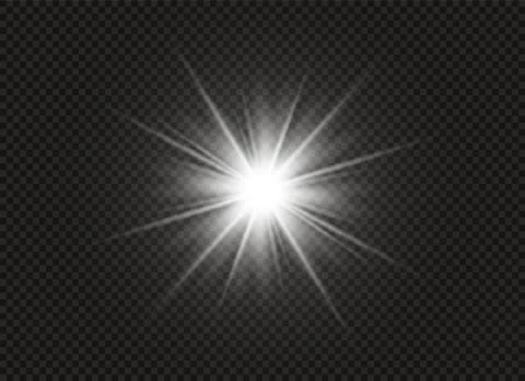 Glow light effect. Star burst with sparkles. Vector illustration. Illustrazione stock