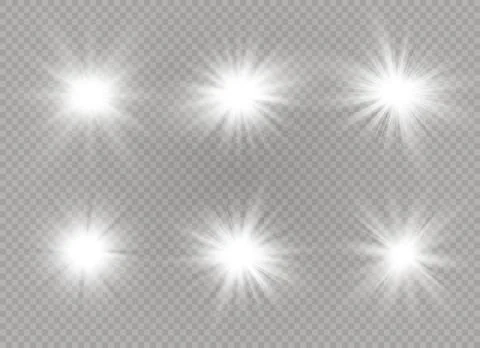Glow light effect. Star burst with sparkles. Vector illustration. Stock Illustration