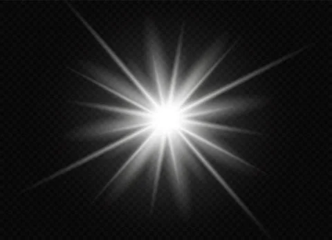 Glow light effect. Star burst with sparkles. Vector illustration. Stock Illustration