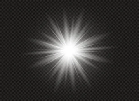 Glow light effect. Star burst with sparkles. Vector illustration. Stock Illustration