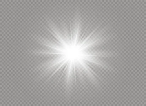 Glow light effect. Star burst with sparkles. Vector illustration. Illustrazione stock