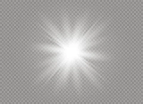 Glow light effect. Star burst with sparkles. Vector illustration. Illustrazione stock