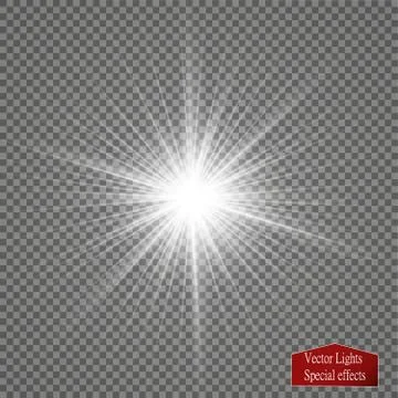 Glow light effect. Star burst with sparkles. Golden glowing lights Stock Illustration