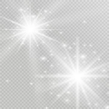 Glow light effect. Star burst with sparkles. Golden glowing lights Stock Illustration