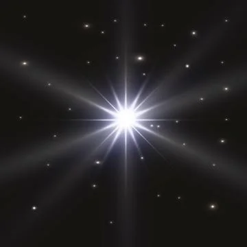 Glow light effect. Star burst with sparkles. Golden glowing lights Stock Illustration