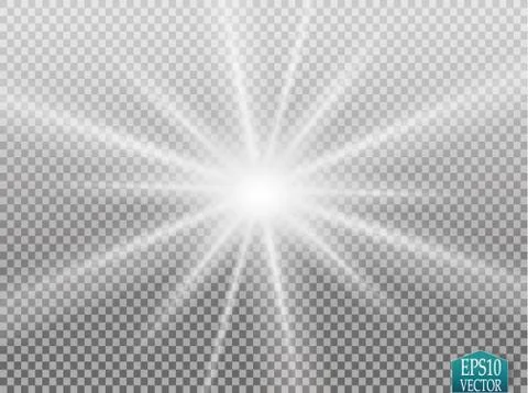 Glow light effect. Star burst with sparkles. Golden glowing lights Illustrazione stock