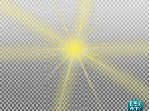 Glow light effect. Star burst with sparkles. Golden glowing lights Stock-Illustration