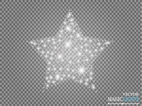 Glow light effect. Star burst with sparkles. Star Illustrazione stock