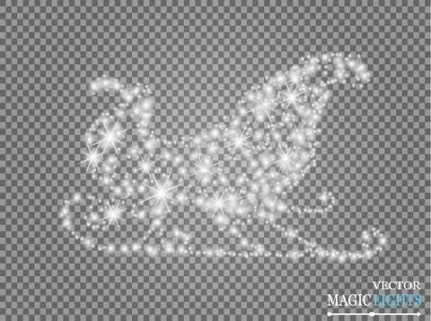 Glow light effect. Star burst with sparkles. Sleigh Stock-Illustration
