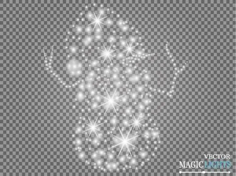 Glow light effect. Star burst with sparkles. Snowman. Stock-Illustration