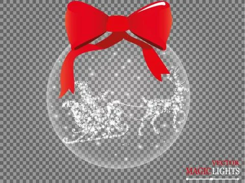 Glow light effect. Star burst with sparkles. Sleigh. Deer. Santa Claus. Chris Stock-Illustration