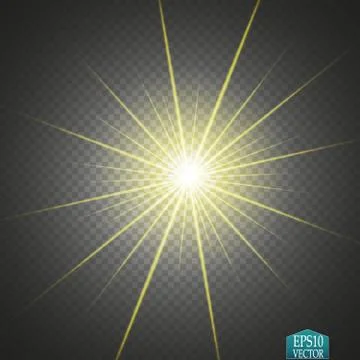 Glow light effect. Star burst with sparkles. Golden glowing lights Stock Illustration