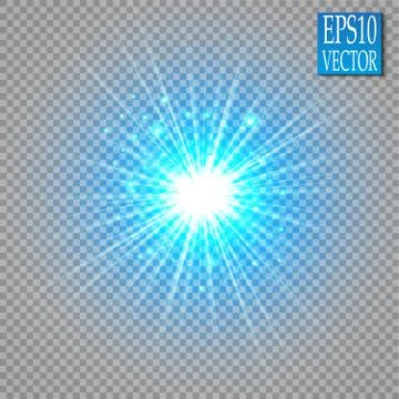 Glow light effect. Star burst with sparkles. Golden glowing lights Stock Illustration