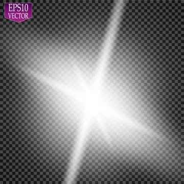 Glow light effect. Star burst with sparkles. Golden glowing lights Stock Illustration