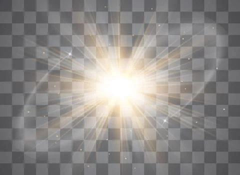 Glow light effect. Star burst with sparkles. Illustrazione stock