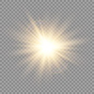 Glow light effect. Star burst with sparkles. Sun. Vector illustration. Stock Illustration