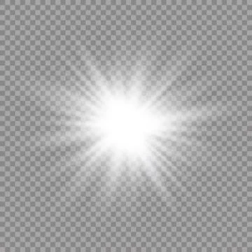 Glow light effect. Star burst with sparkles. Sun. Vector illustration. Stock Illustration