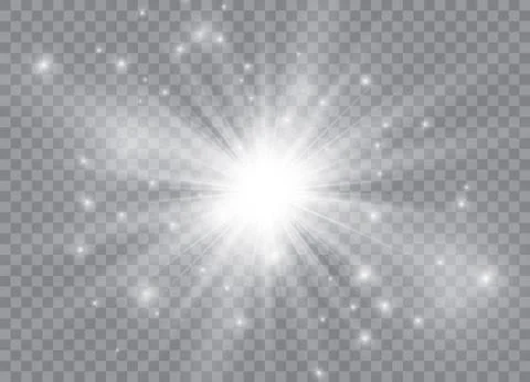Glow light effect. Star burst with sparkles. Sun. Vector illustration. Stock Illustration
