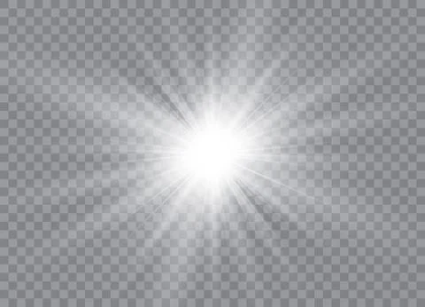Glow light effect. Star burst with sparkles. Sun. Vector illustration. Stock Illustration