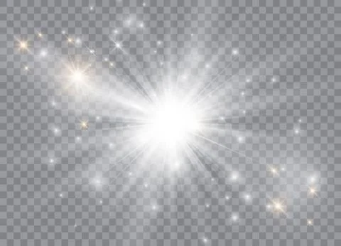 Glow light effect. Star burst with sparkles. Sun. Vector illustration. Stock Illustration