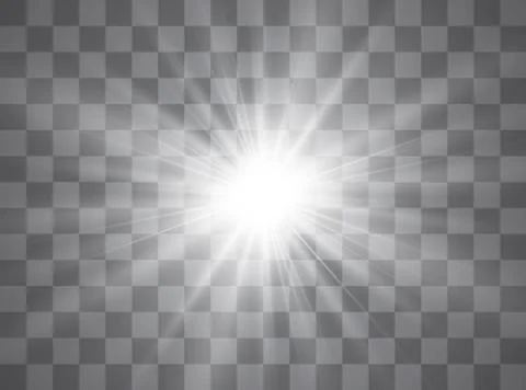 Glow light effect. Star burst with sparkles. Sun. Vector illustration. Stock Illustration