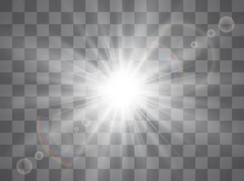 Glow light effect. Star burst with sparkles. Sun. Vector illustration. Illustrazione stock