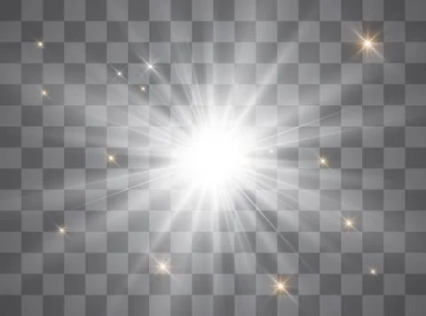 Glow light effect. Star burst with sparkles. Sun. Vector illustration. Stock Illustration