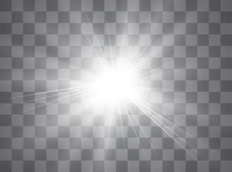Glow light effect. Star burst with sparkles. Sun. Vector illustration. Stock Illustration