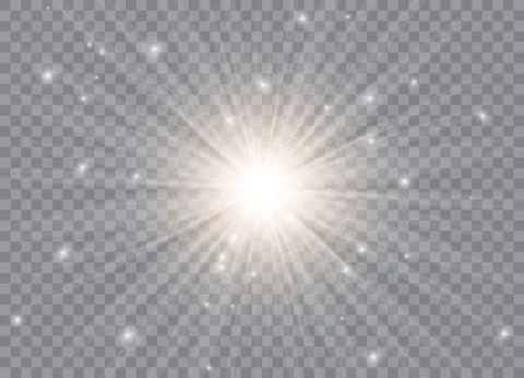 Glow light effect. Star burst with sparkles. Sun. Vector illustration. Stock Illustration