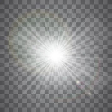 Glow light effect. Star burst with sparkles. Sun. Vector illustration. Stock Illustration