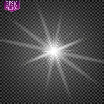 Glow light effect. Star burst with sparkles. Golden glowing lights Ilustración de archivo
