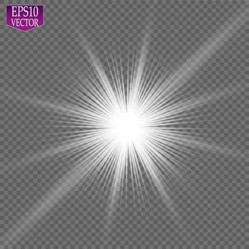 Glow light effect. Star burst with sparkles. Golden glowing lights Stock Illustration