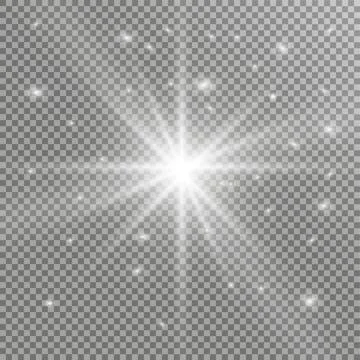 Glow light effect. Star burst with sparkles. Golden glowing lights Stock-Illustration