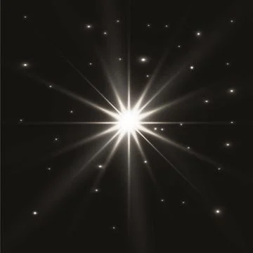 Glow light effect. Star burst with sparkles. Golden glowing lights Stock Illustration
