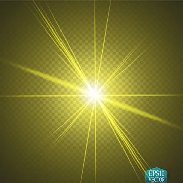 Glow light effect. Star burst with sparkles. Golden glowing lights Stock-Illustration