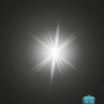 Glow light effect. Star burst with sparkles. Golden glowing lights Ilustração Stock