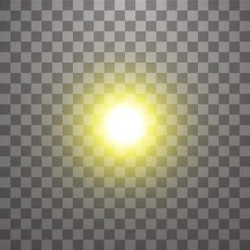 Glow light effect. Starburst with sparkles on transparent background. Vector 스톡 일러스트