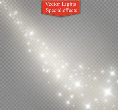 Glow light effect. Vector illustration. Christmas. dust abstract Stock Illustration